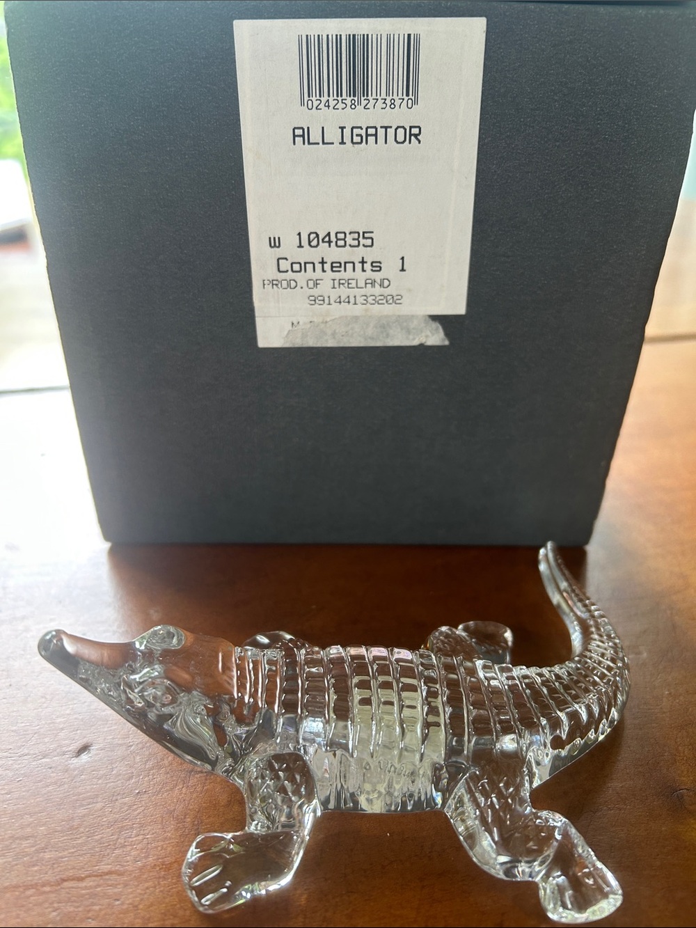 Waterford Crystal Clear Alligator Figurine